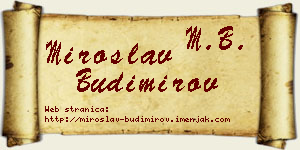 Miroslav Budimirov vizit kartica